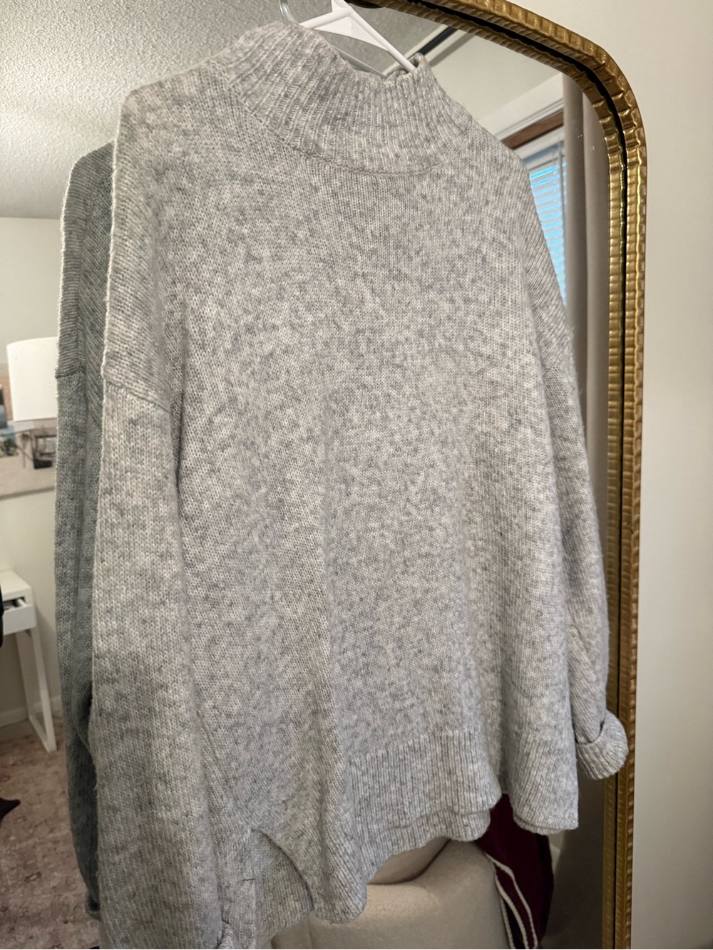 Topshop Light Gray Mock Neck Sweater